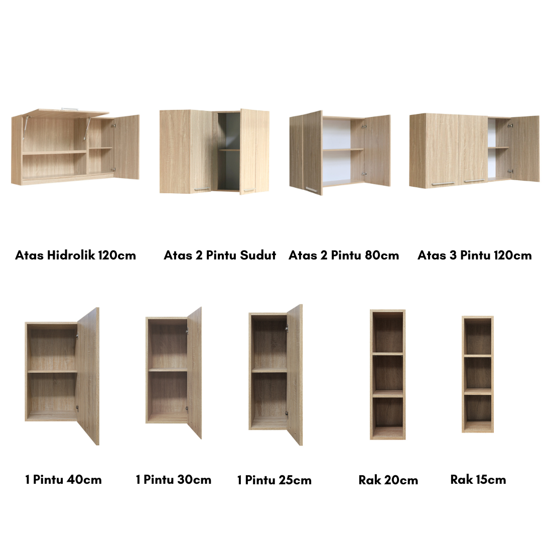 Kitchen Set Kayu Modern Minimalis | Denver Atas 3 Pintu – Kirana Furniture - Gambar 3