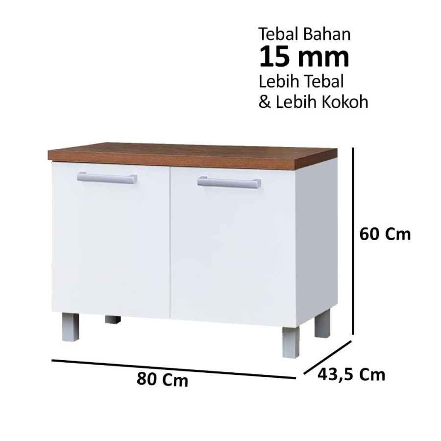 Kitchen Set Kayu Minimalis Modern | Indiana Kolong - Kirana Furniture - Gambar 5