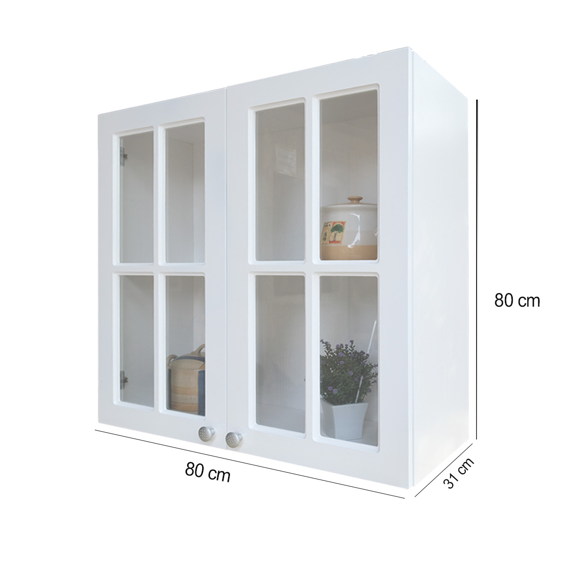 Kitchen Set Kayu Modern Minimalis | Nebraska 2 Pintu Full Kaca – Kirana Furniture - Gambar 2