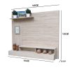 Tallinn - Wall Unit Kayu Backdrop TV (Sonoma White) - Gambar 3