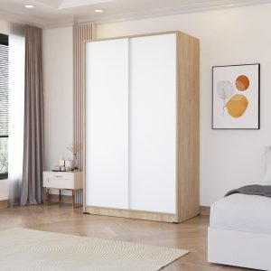 Lemari Sliding Kayu 4 Pintu Minimalis Modern | Taylor Wardrobe – Kirana Furniture