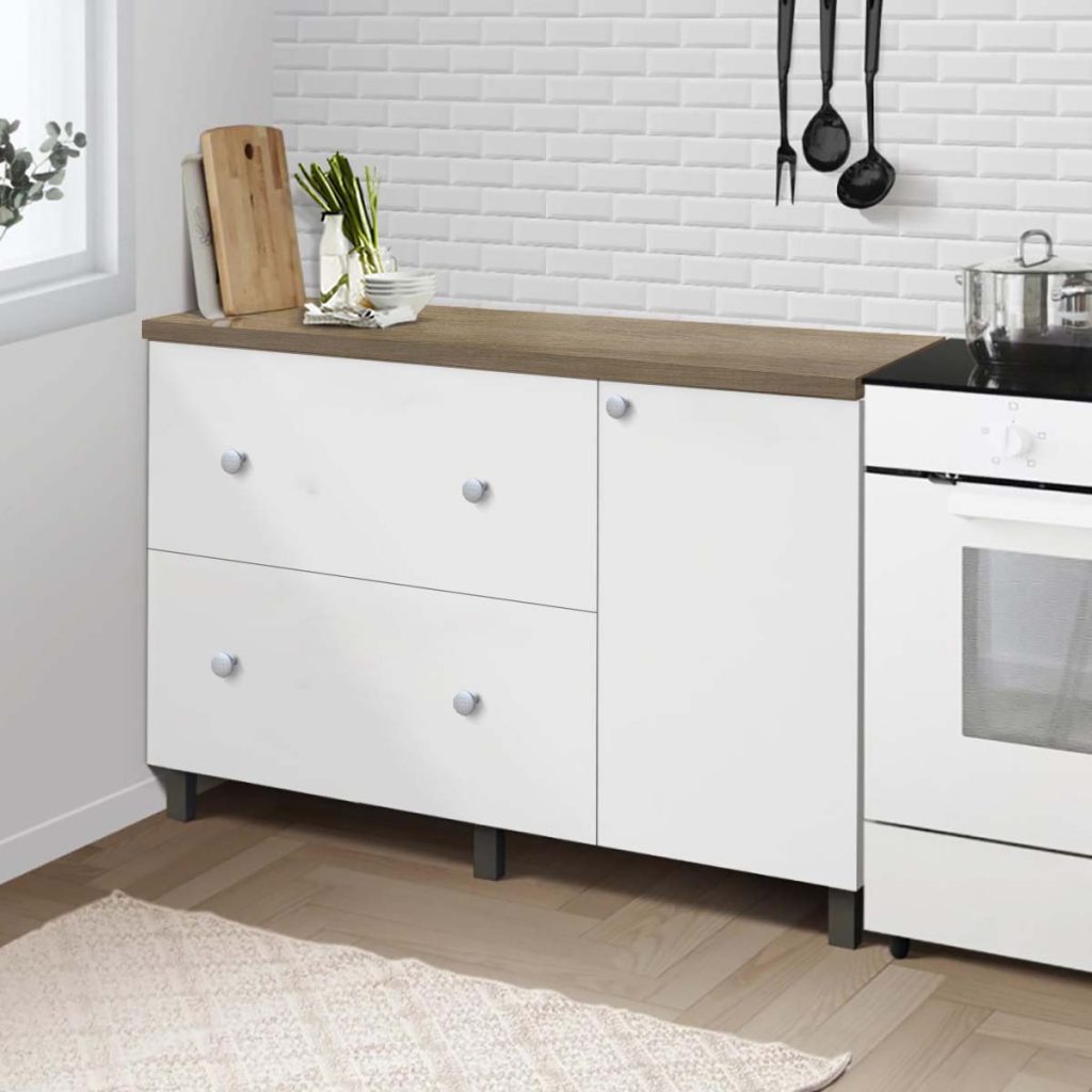 Kitchen Set Kayu Modern Minimalis | Nebraska Bawah 2 Laci – Kirana Furniture
