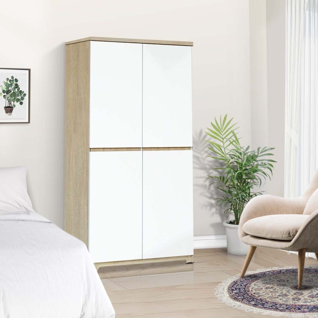 Lemari Pakaian Kayu 2 Pintu Minimalis Modern | Utah Wardrobe – Kirana Furniture