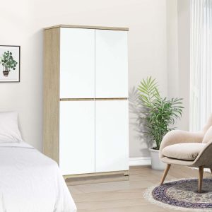 Lemari Pakaian Kayu 2 Pintu Minimalis Modern | Utah Wardrobe – Kirana Furniture