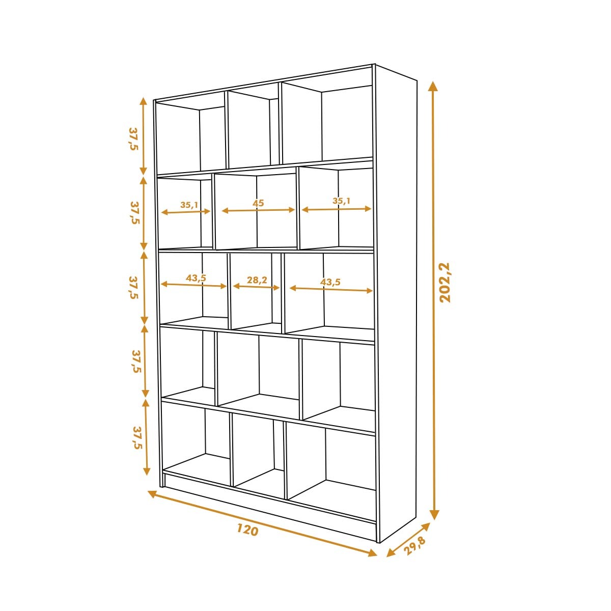 Rak Buku Kayu Minimalis Modern | Dalton - Kirana Furniture - Gambar 3