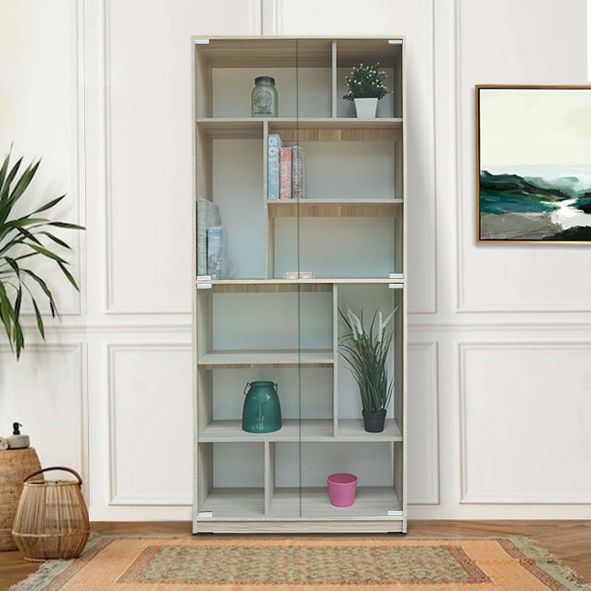 Rak Buku Kayu Minimalis Modern | Hawaii Kaca - Kirana Furniture