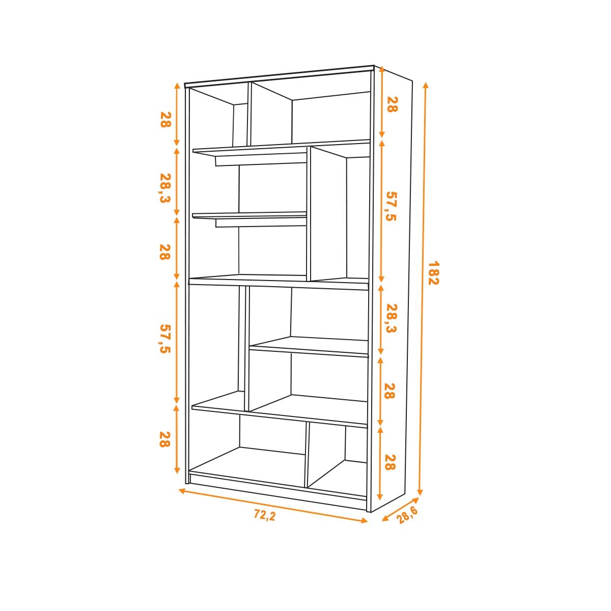 Rak Buku Kayu Minimalis Modern | Hawaii Kaca - Kirana Furniture - Gambar 2
