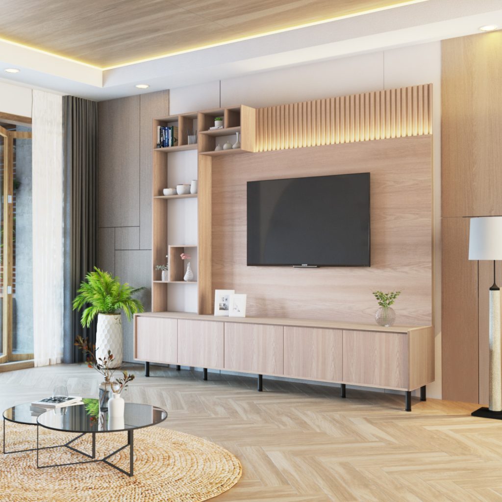 Meja TV Kayu Minimalis Modern | Newton – Kirana Furniture