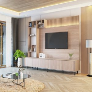 Meja TV Kayu Minimalis Modern | Newton – Kirana Furniture