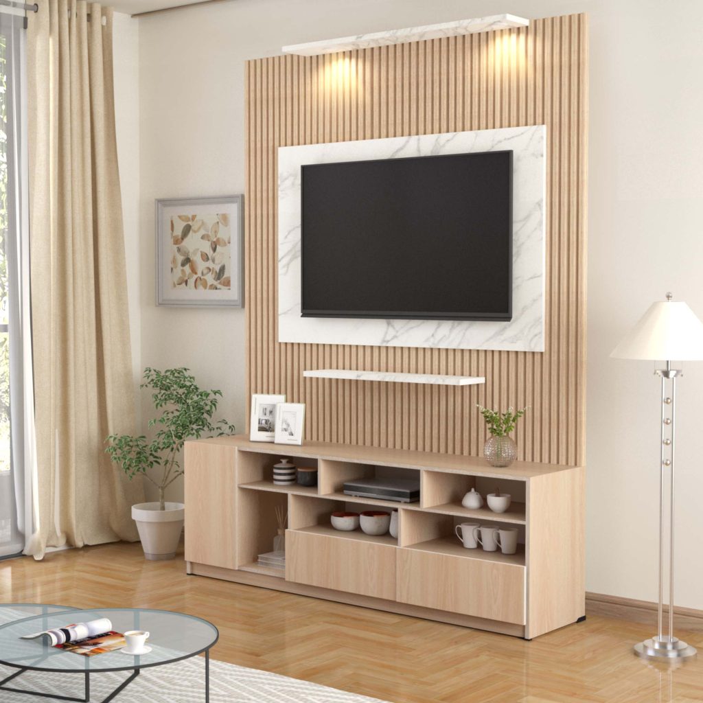 Meja TV Kayu Minimalis Modern | Staten – Kirana Furniture