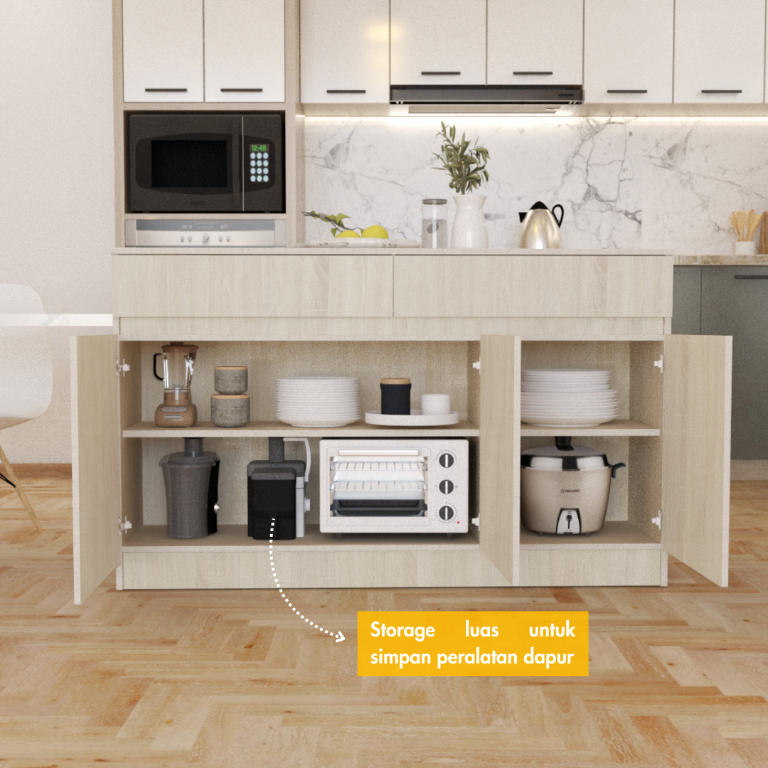 Kitchen Set Kayu Modern Minimalis | Denver Pantry – Kirana Furniture - Gambar 3