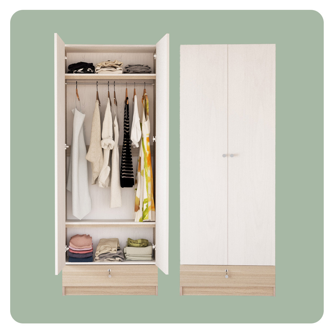 Boston - Lemari Pakaian 2 Pintu - Gambar 4