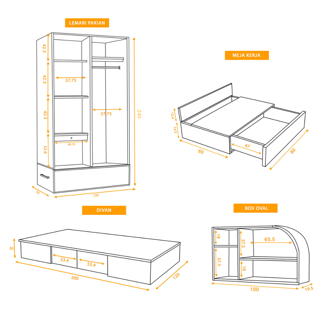Roma - Set Kamar Tidur - Gambar 2
