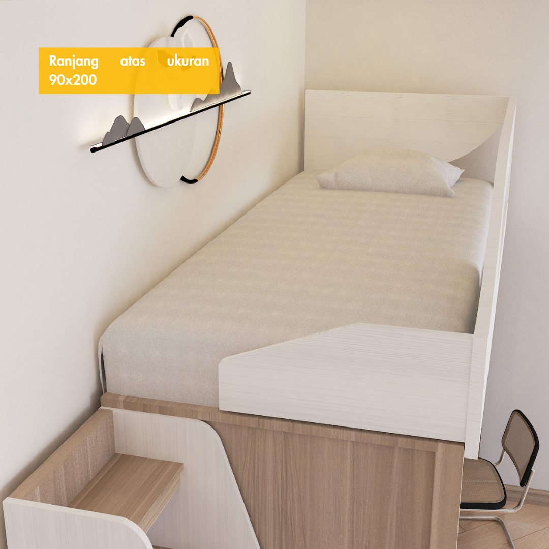 Set Kamar Tidur Kayu Minimalis Modern | Batavia – Kirana Furniture - Gambar 8