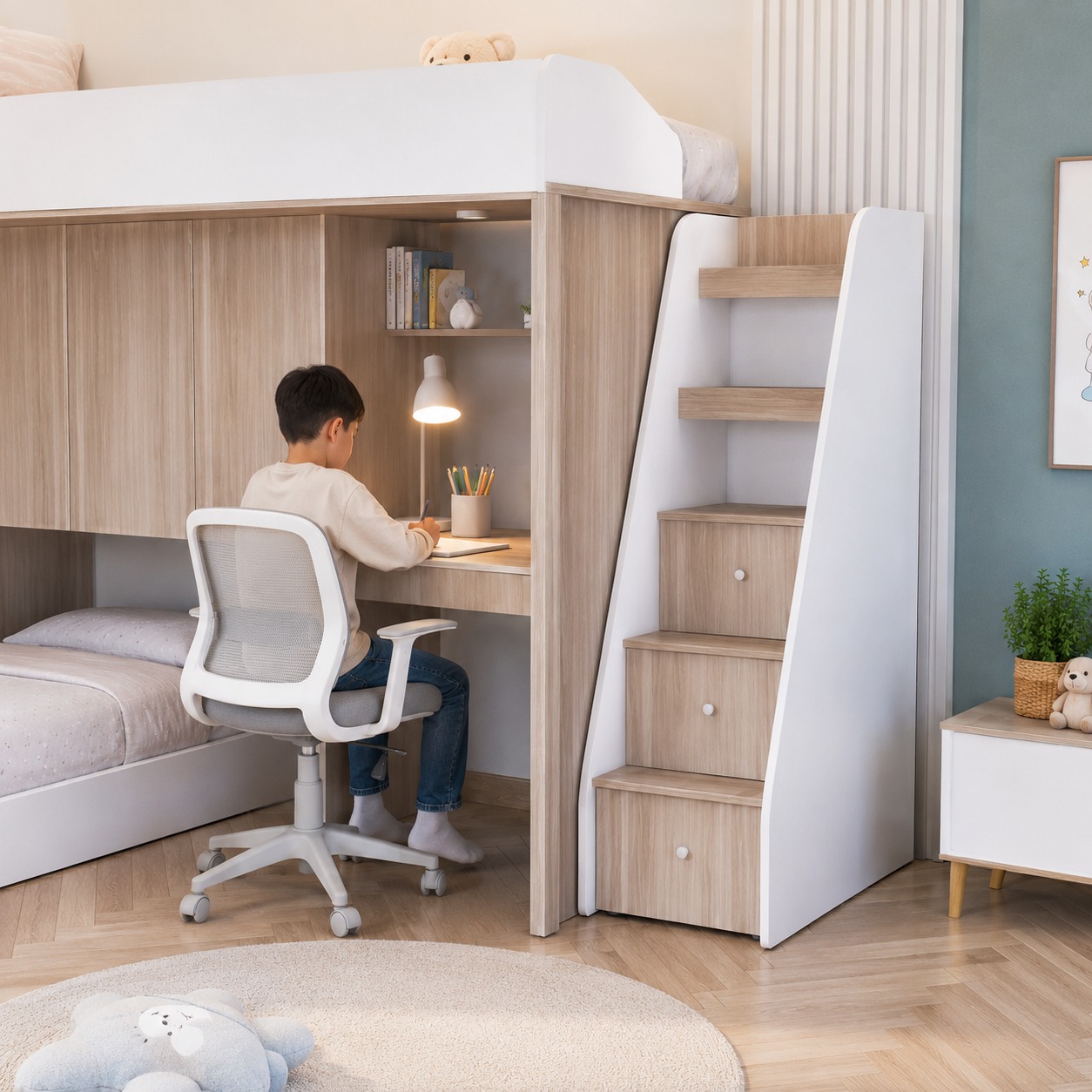 Set Kamar Tidur Kayu Minimalis Modern | Batavia – Kirana Furniture - Gambar 9
