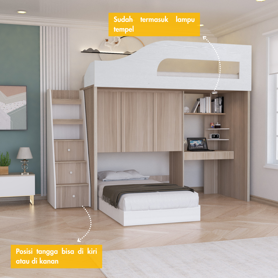 Set Kamar Tidur Kayu Minimalis Modern | Batavia – Kirana Furniture - Gambar 7