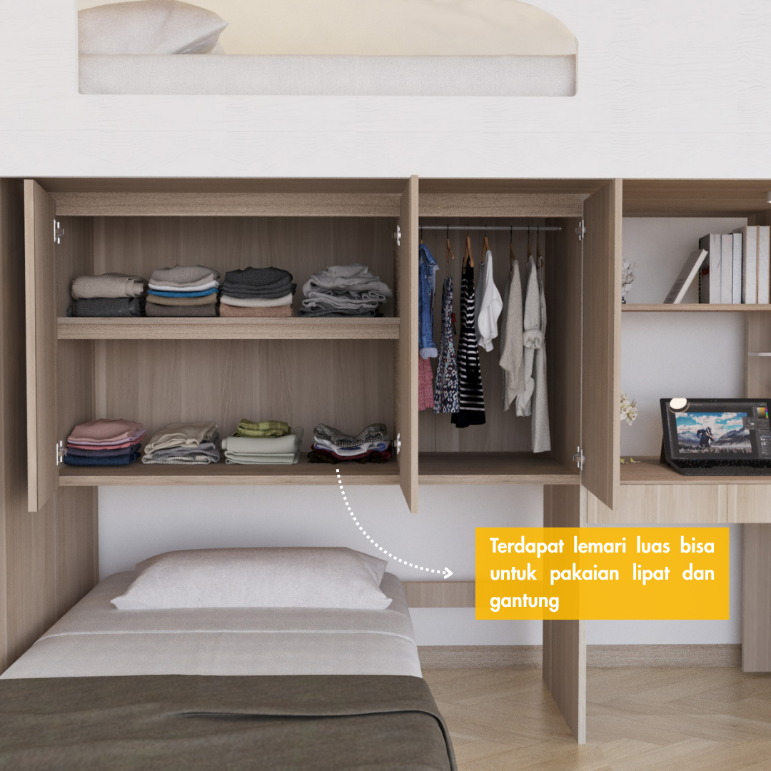Set Kamar Tidur Kayu Minimalis Modern | Batavia – Kirana Furniture - Gambar 6