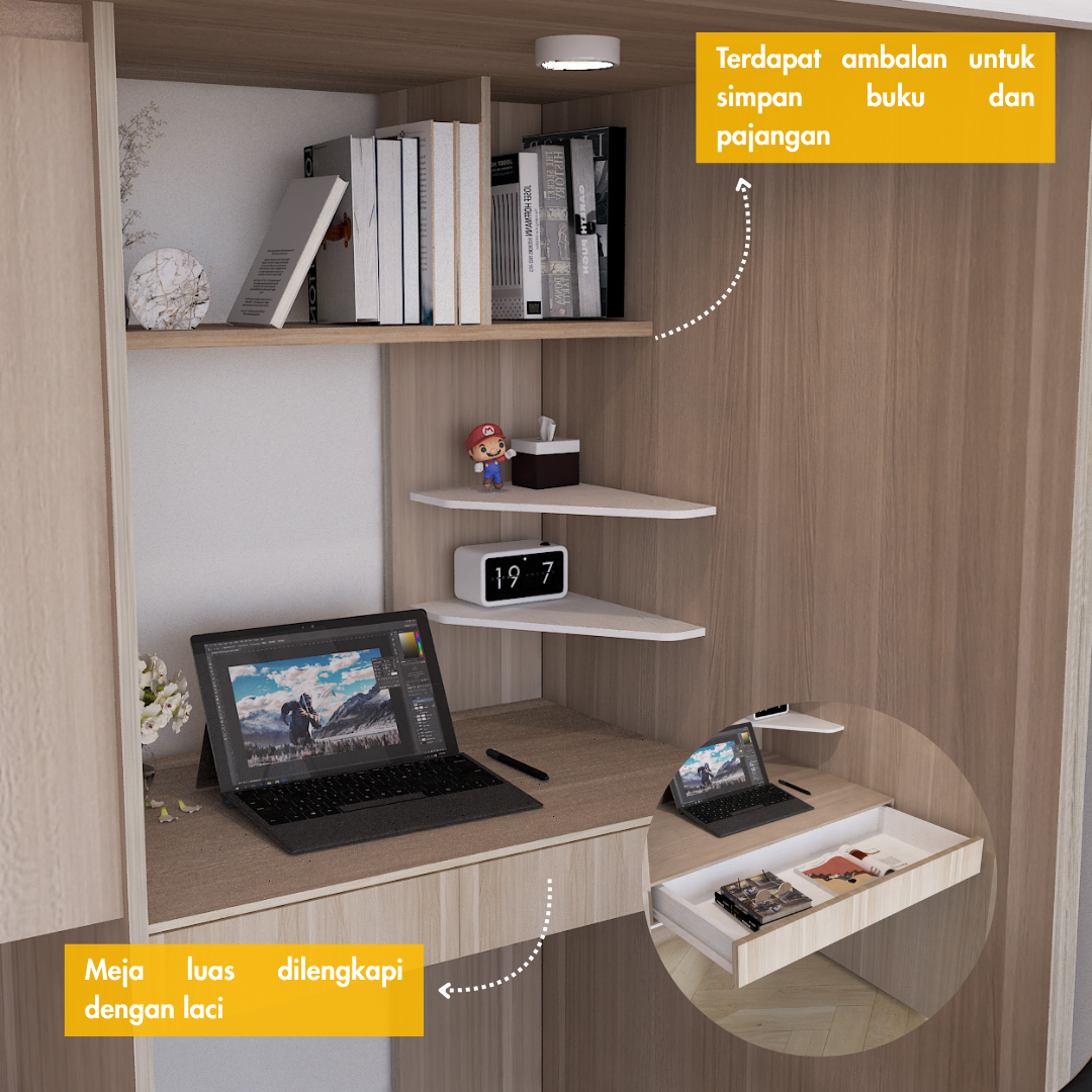 Set Kamar Tidur Kayu Minimalis Modern | Batavia – Kirana Furniture - Gambar 5