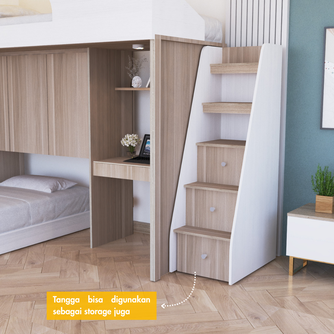 Set Kamar Tidur Kayu Minimalis Modern | Batavia – Kirana Furniture - Gambar 3