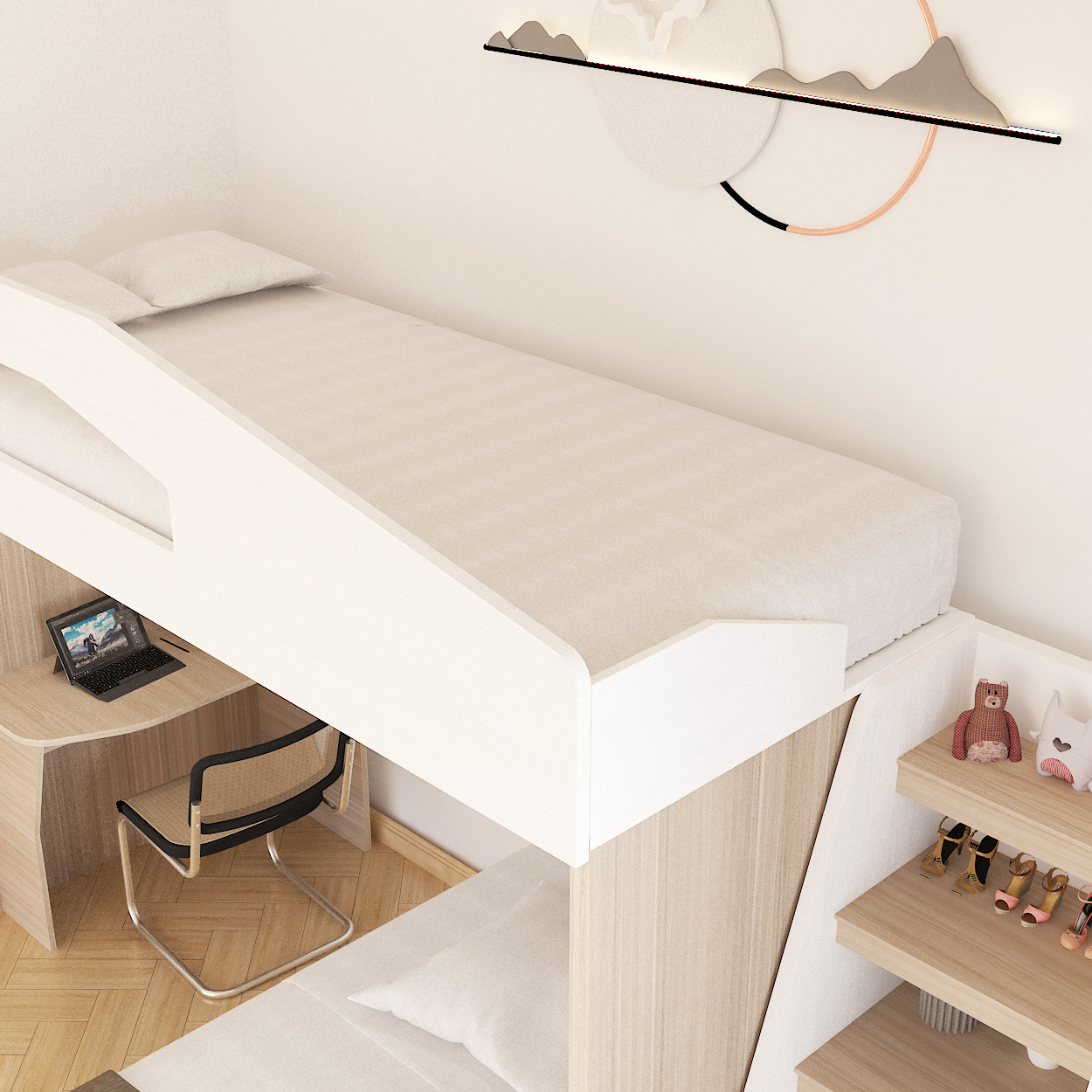 Set Kamar Tidur Kayu Minimalis Modern | Manhattan – Kirana Furniture - Gambar 8