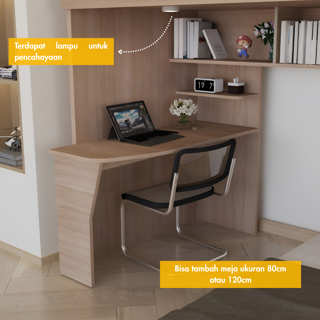 Set Kamar Tidur Kayu Minimalis Modern | Manhattan – Kirana Furniture - Gambar 6