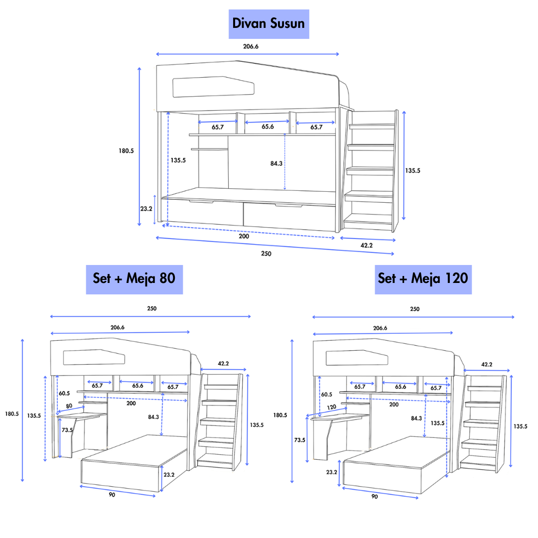 Set Kamar Tidur Kayu Minimalis Modern | Manhattan – Kirana Furniture - Gambar 2
