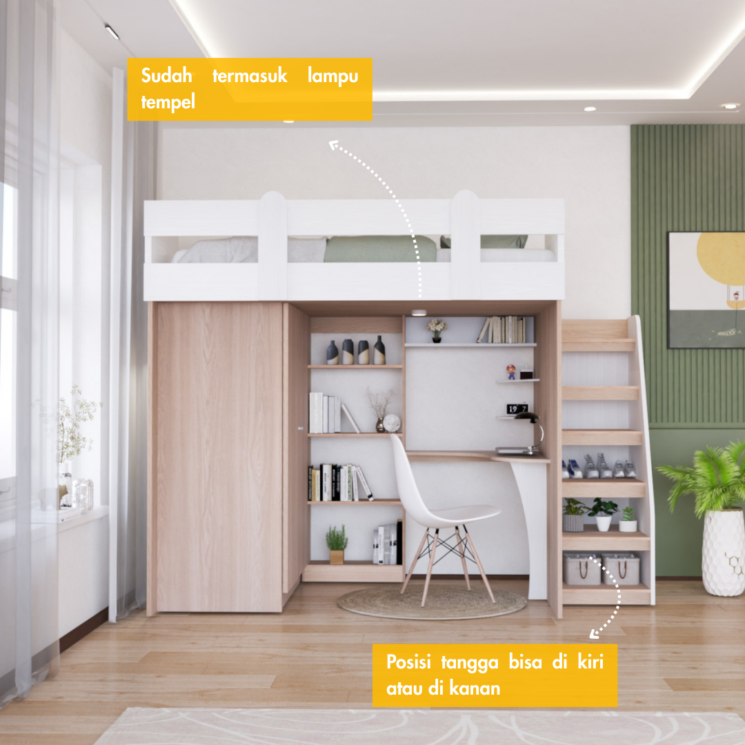 Set Kamar Tidur Kayu Minimalis Modern | Nevada – Kirana Furniture - Gambar 6