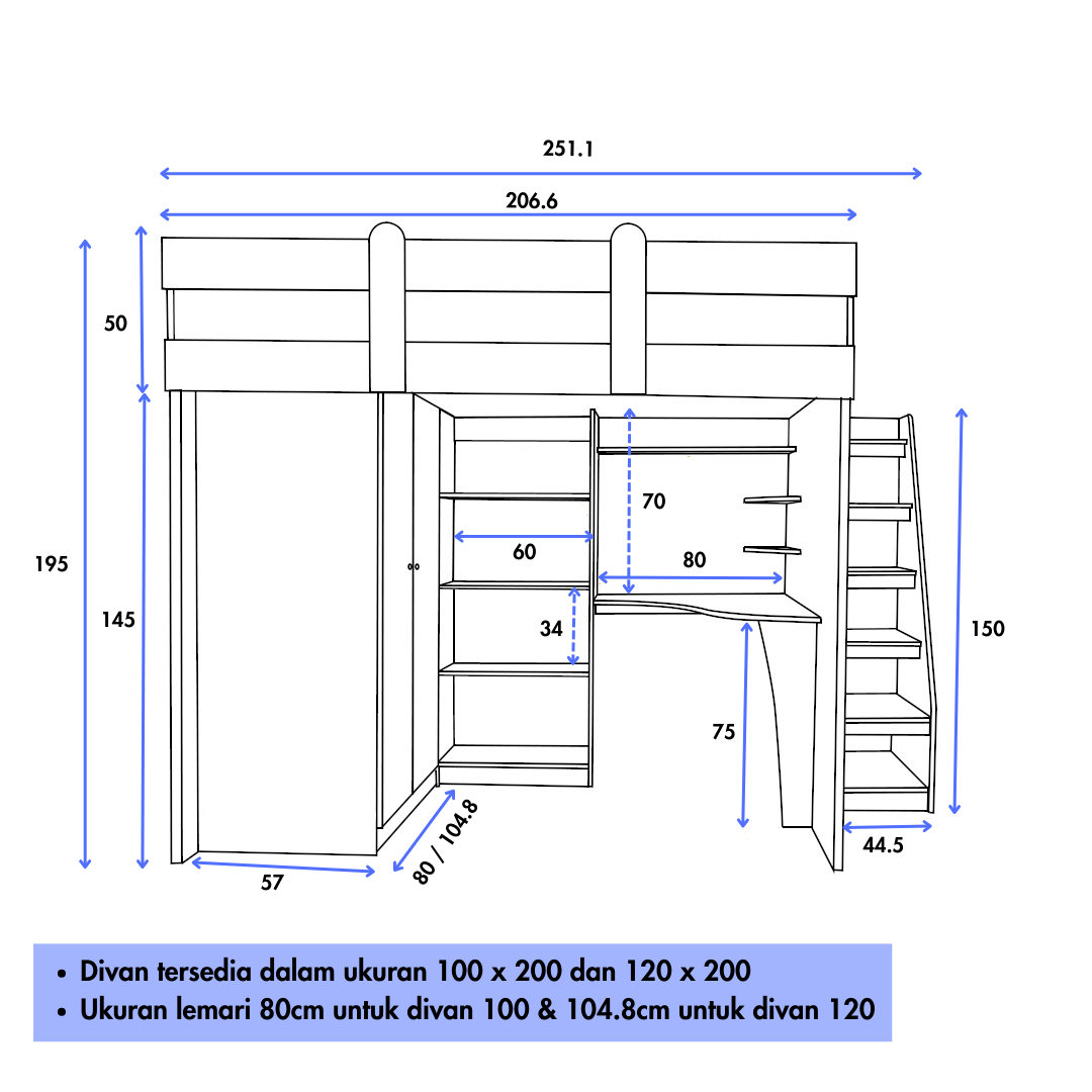 Set Kamar Tidur Kayu Minimalis Modern | Nevada – Kirana Furniture - Gambar 2