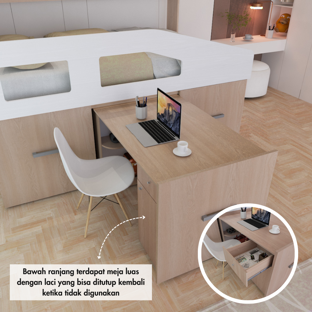 Set Kamar Tidur Kayu Minimalis Modern | Napoli – Kirana Furniture - Gambar 6