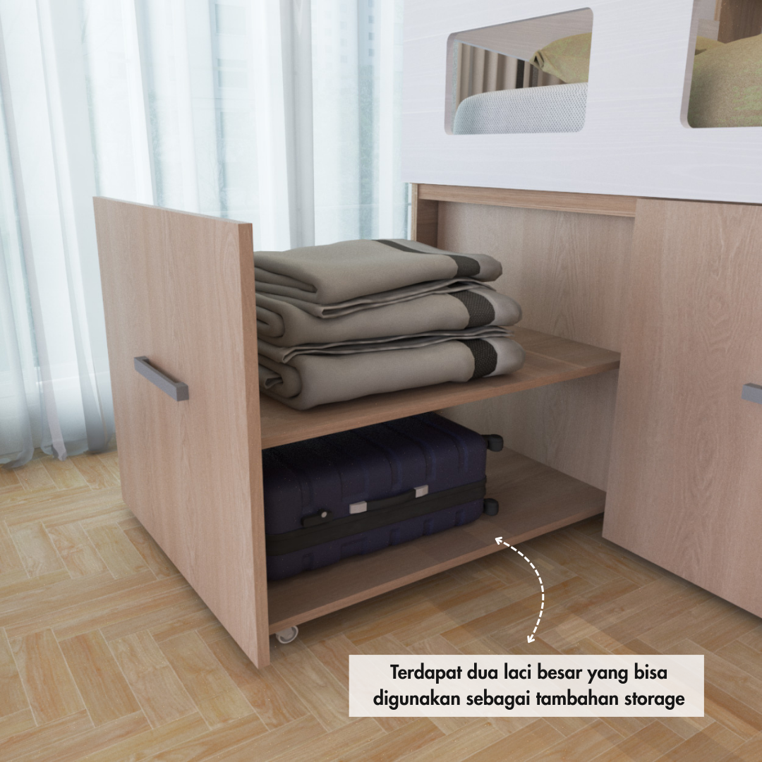 Set Kamar Tidur Kayu Minimalis Modern | Napoli – Kirana Furniture - Gambar 5