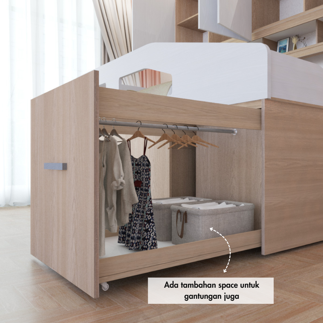 Set Kamar Tidur Kayu Minimalis Modern | Napoli – Kirana Furniture - Gambar 4