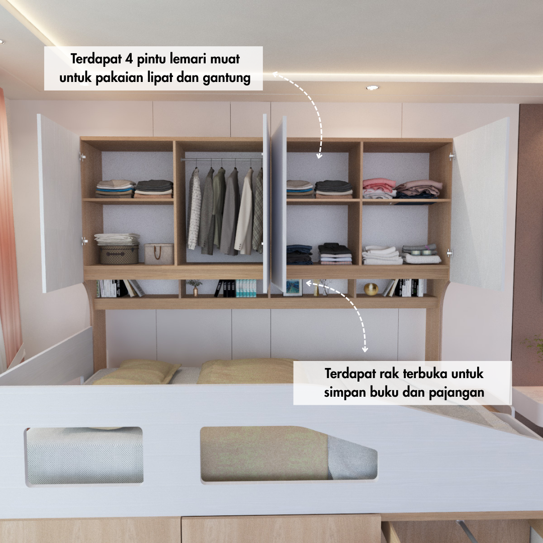 Set Kamar Tidur Kayu Minimalis Modern | Napoli – Kirana Furniture - Gambar 8