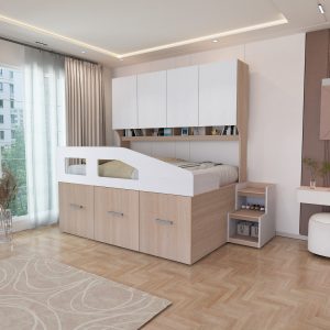 Set Kamar Tidur Kayu Minimalis Modern | Napoli – Kirana Furniture