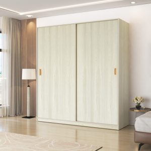 Lemari Sliding Kayu 2 Pintu Minimalis Modern | San Marino Wardrobe – Kirana Furniture