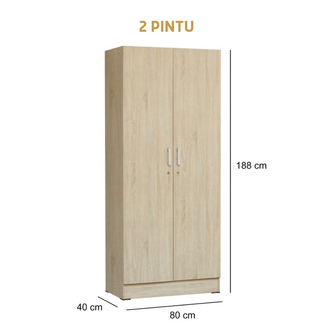 Lemari Pakaian Kayu Minimalis Modern | Wanaka Wardrobe – Kirana Furniture - Gambar 4