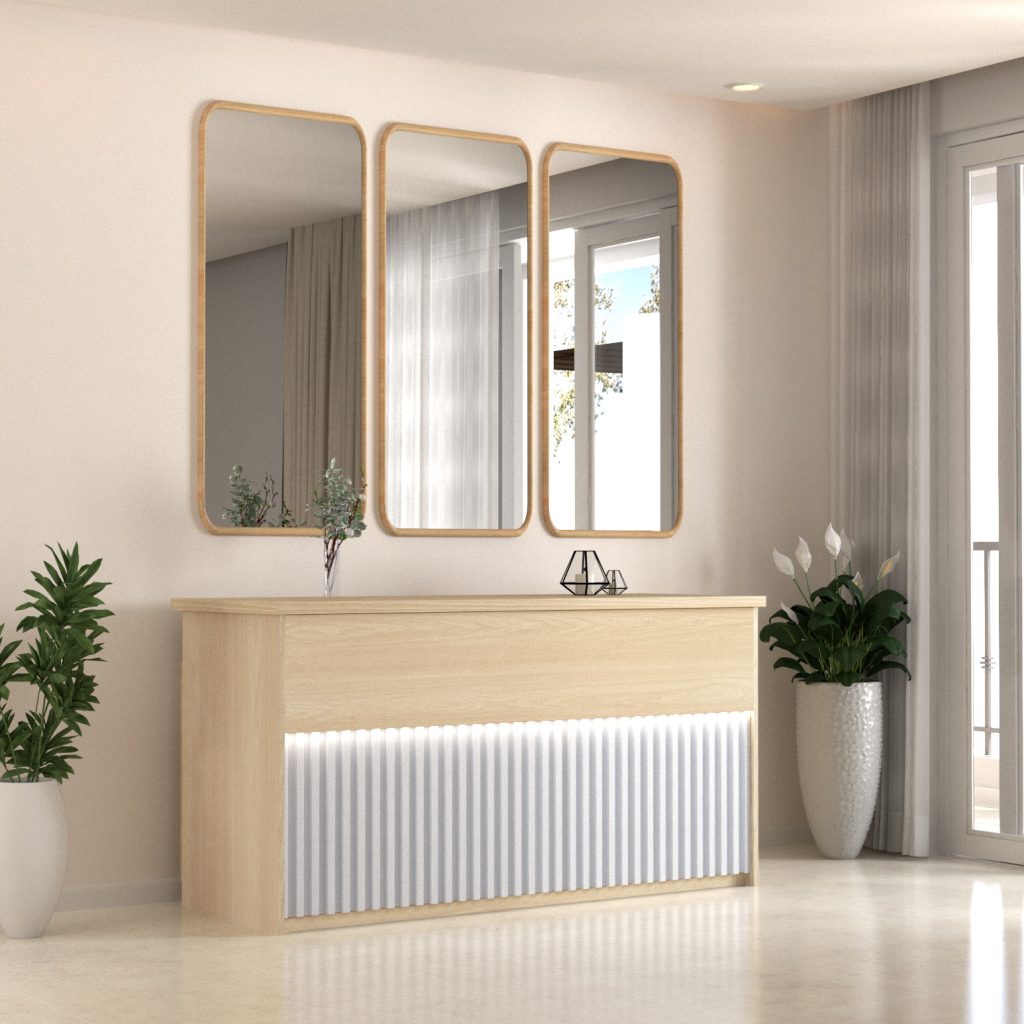 Meja Counter Kayu Minimalis Modern | Montreal Island - Kirana Furniture