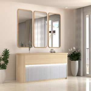 Meja Counter Kayu Minimalis Modern | Montreal Island - Kirana Furniture