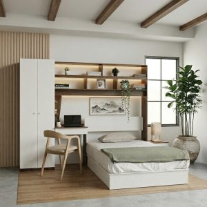 Set Kamar Tidur Kayu Minimalis Modern | Illinois – Kirana Furniture