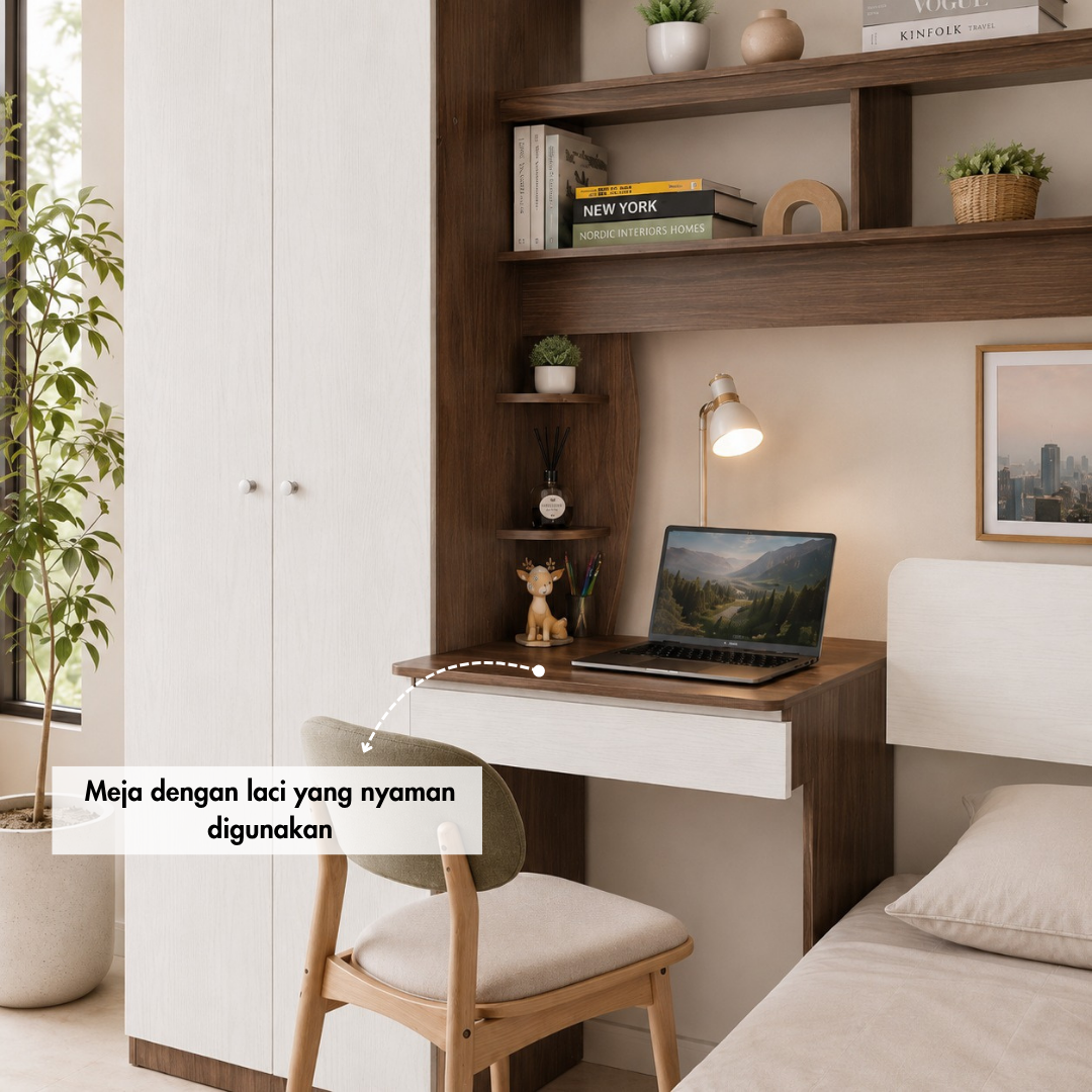 Set Kamar Tidur Kayu Minimalis Modern | Illinois – Kirana Furniture - Gambar 5