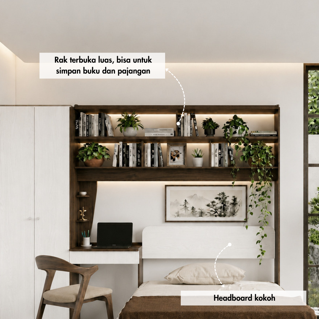 Set Kamar Tidur Kayu Minimalis Modern | Illinois – Kirana Furniture - Gambar 4