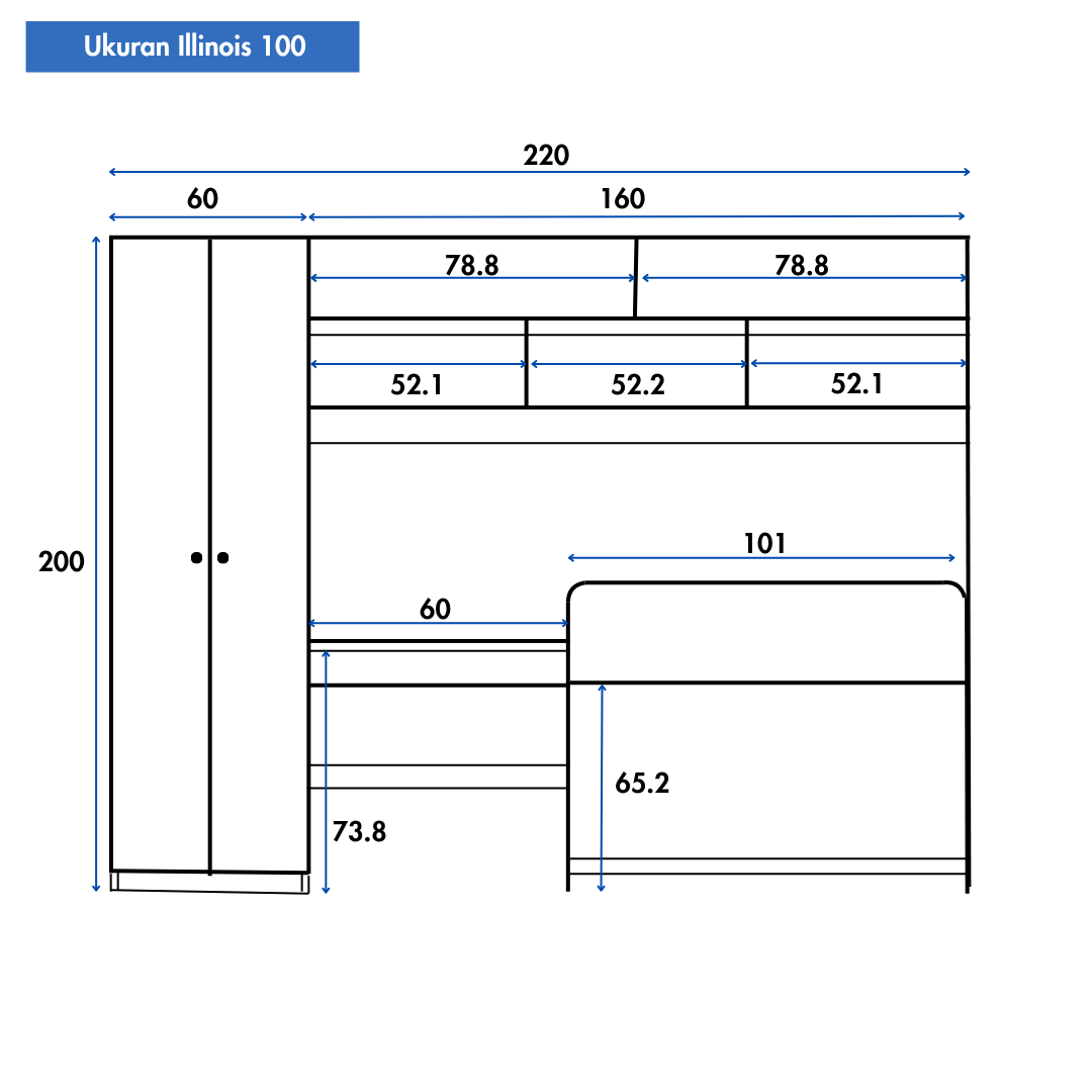 Set Kamar Tidur Kayu Minimalis Modern | Illinois – Kirana Furniture - Gambar 3