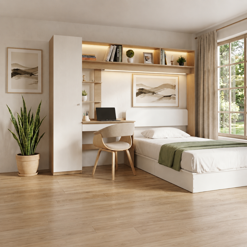 Set Kamar Tidur Kayu Minimalis Modern | Havana – Kirana Furniture