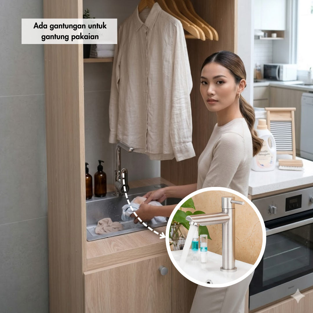 Lemari Laundry Kayu Minimalis Modern | Cordoba - Kirana Furniture - Gambar 7