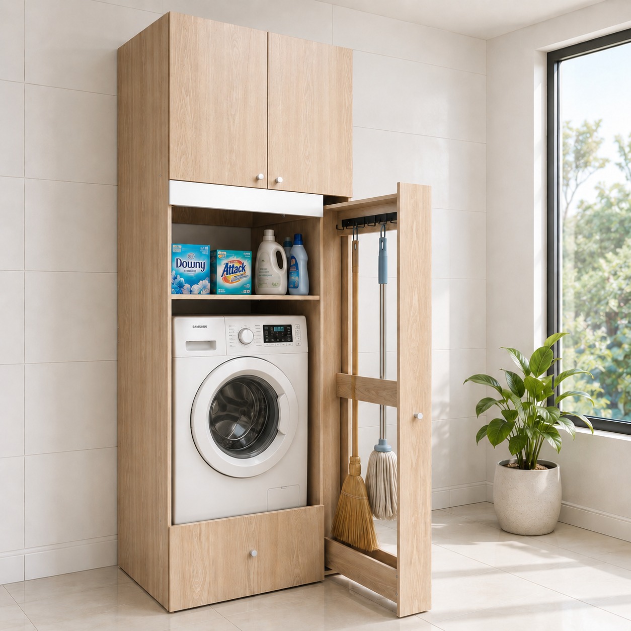Lemari Laundry Kayu Minimalis Modern | Cordoba - Kirana Furniture - Gambar 4