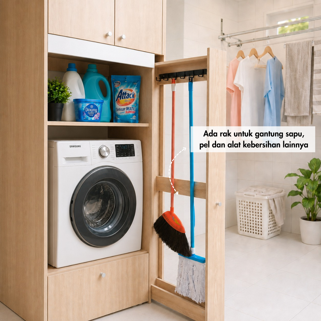 Lemari Laundry Kayu Minimalis Modern | Cordoba - Kirana Furniture - Gambar 3