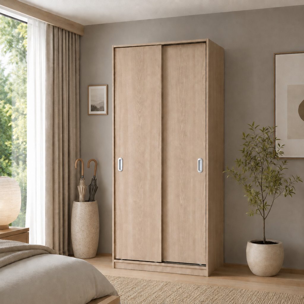 Lemari Pakaian Kayu Minimalis Modern | New Wanaka Wardrobe – Kirana Furniture